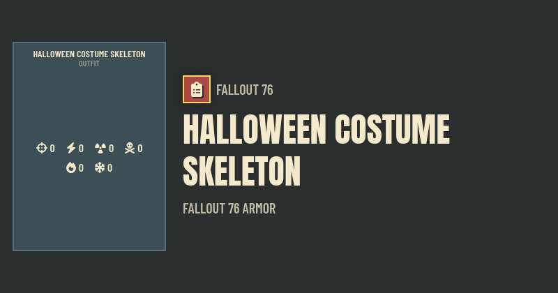 Fallout 76 Halloween Costume Skeleton Locations & Map (Apparel) | Nukes ...